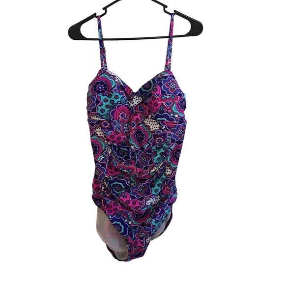 Assets One Piece Swimsuit Women's Size XL Multicolor Geometric Spanx - Picture 1 of 7